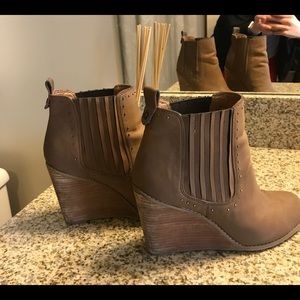 Brown Wedge Booties